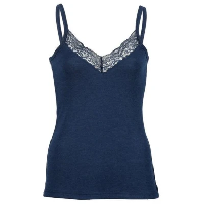 Engel Natur Damen Top mit Spitze Bio-Wolle/Seide