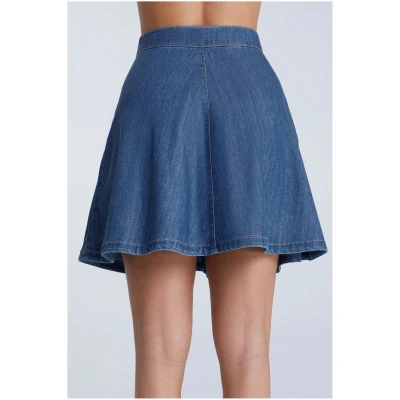 Evermind Damen vegan Rock Denim Crystal Blue