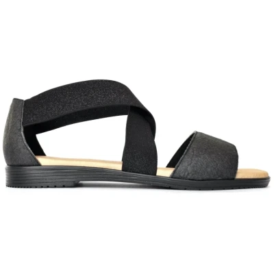 FAIRMA ETHICAL DESIGN Damen vegan Sandalen Flora Pinatex Zwart