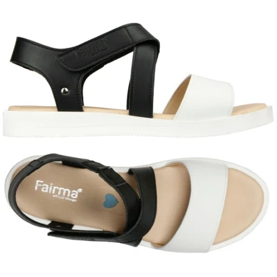 FAIRMA ETHICAL DESIGN Damen vegan Sandalen Mia Schwarz & Weiß