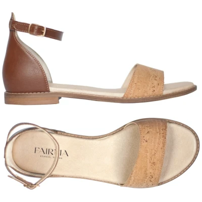 FAIRMA ETHICAL DESIGN Damen vegan Sandalen Ojos Hellbraun