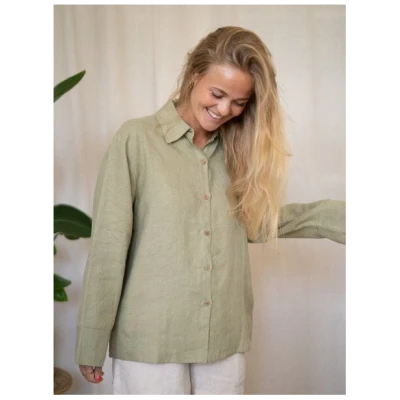 FUXBAU Frauen Leinenbluse