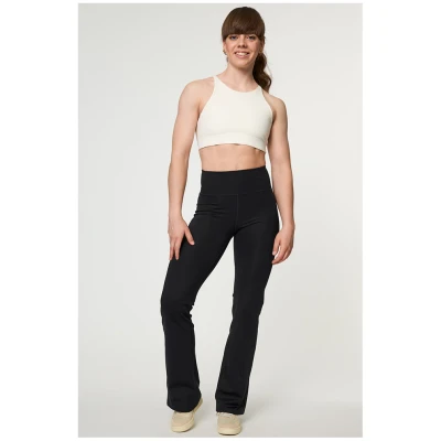 Girlfriend Collective Damen vegan Flared Legging Compressive High-Rise Schwarz