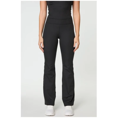 Girlfriend Collective Damen vegan Legging Rib Flare Compressive Schwarz
