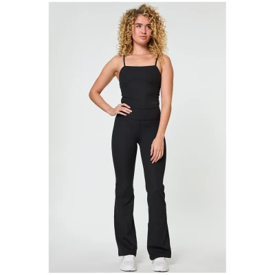 Girlfriend Collective Damen vegan Legging Rib Flare Compressive Schwarz