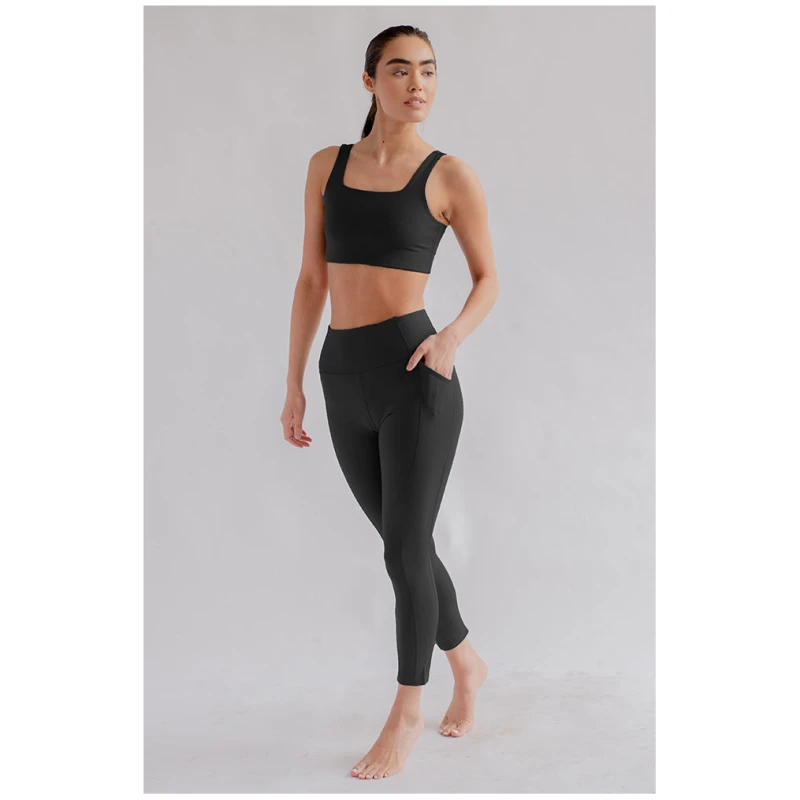 Girlfriend Collective Damen vegan Leggings High-Rise Schwarz