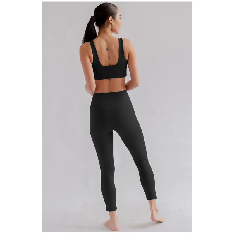 Girlfriend Collective Damen vegan Leggings High-Rise Schwarz