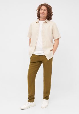 Givn Herren vegan Hemd Kurzarm Dylan Beige