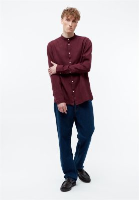 Givn Herren vegan Hemd Stehkragen Wes Burgundy