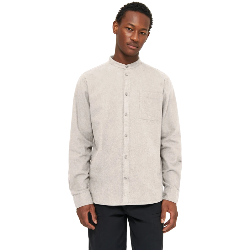 Hemd Flannel Stehkragen Melange