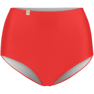 Inaska Damen vegan Bikini-Hose Hohe Taille Reines Rot