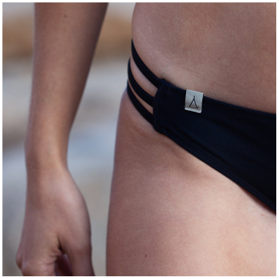 Inaska Damen vegan Bikini-Hose Low Waist Free Classic Schwarz
