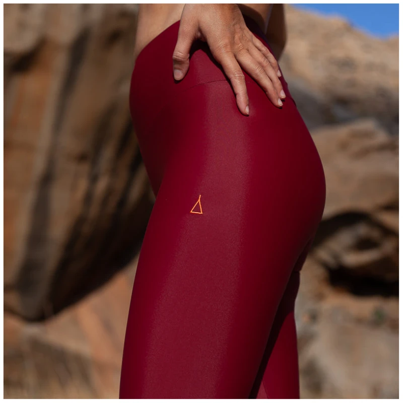 Inaska Damen vegan Leggings High Waist Chill Berries Dunkelrot