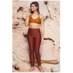 Inaska Damen vegan Leggings Mit Hoher Taille Chill Earth Rust Brown