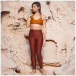 Inaska Damen vegan Leggings Mit Hoher Taille Chill Earth Rust Brown