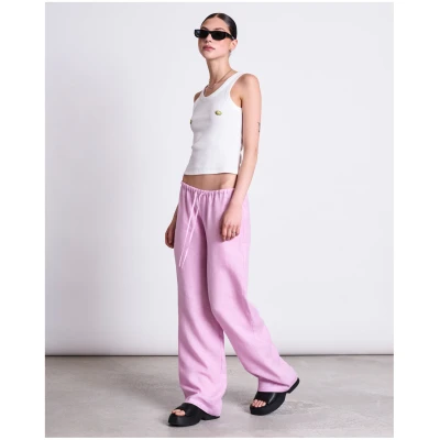 JAN 'N JUNE Damen vegan Bedrucktes Tank-Top Amager Weiß-Oliv