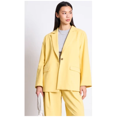 JAN 'N JUNE Damen vegan Blazer Mit Geschlitztem RÃ¼cken Jels Buttercup