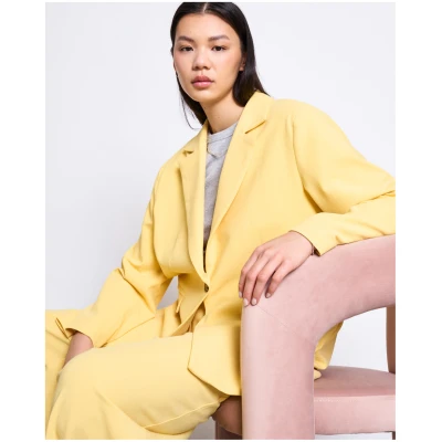 JAN 'N JUNE Damen vegan Blazer Mit Geschlitztem RÃ¼cken Jels Buttercup