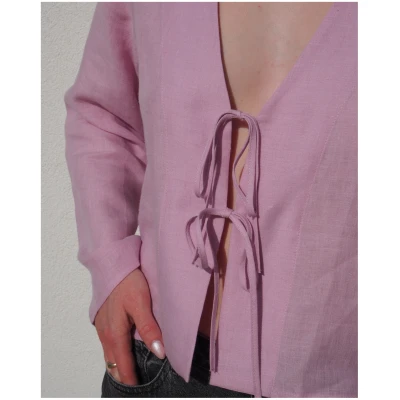 JAN 'N JUNE Damen vegan Bluse Krawatte Skagen Light Orchid