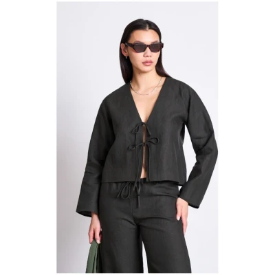 JAN 'N JUNE Damen vegan Bluse Skagen Dark Olive