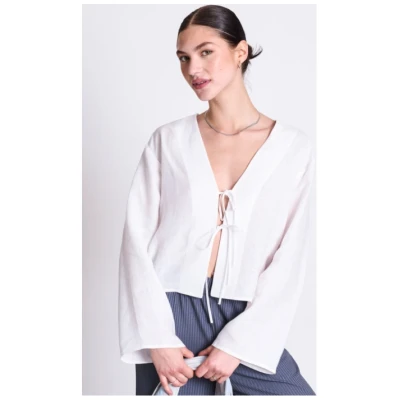 JAN 'N JUNE Damen vegan Bluse Skagen Weiß