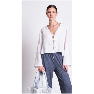 JAN 'N JUNE Damen vegan Bluse Skagen Weiß