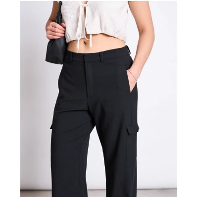 JAN 'N JUNE Damen vegan Cargohose Fano Schwarz