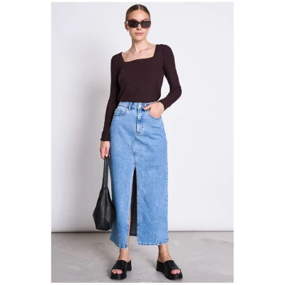JAN 'N JUNE Damen vegan Denim Rock Luce Hellblau