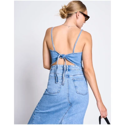 JAN 'N JUNE Damen vegan Denim Top Sera Hellblau