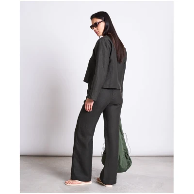 JAN 'N JUNE Damen vegan Hose Sjov Drawstring Dark Olive