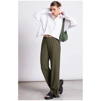 JAN 'N JUNE Damen vegan Hose Smilla Dunkel-OlivgrÃ¼n