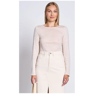 JAN 'N JUNE Damen vegan Langarmshirt Keiss Elfenbein