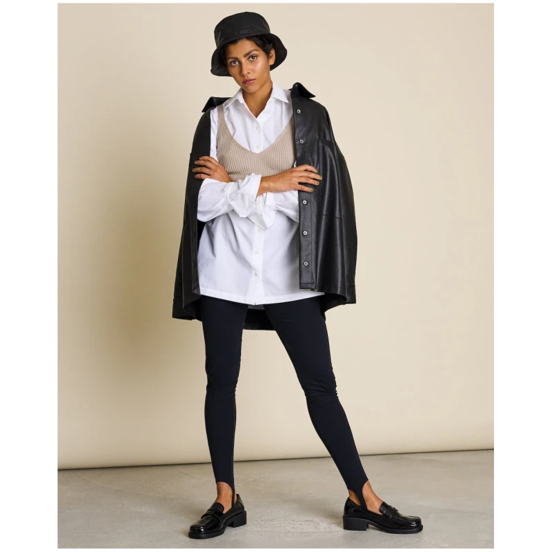 JAN 'N JUNE Damen vegan Leggings SteigbÃ¼gel Schwarz