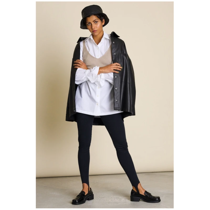 JAN 'N JUNE Damen vegan Leggings SteigbÃ¼gel Schwarz