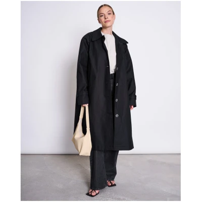 JAN 'N JUNE Damen vegan Mantel Tagus Schwarz