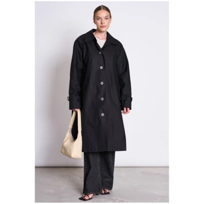 JAN 'N JUNE Damen vegan Mantel Tagus Schwarz