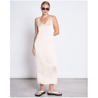 JAN 'N JUNE Damen vegan Maxikleid Benvie Elfenbein
