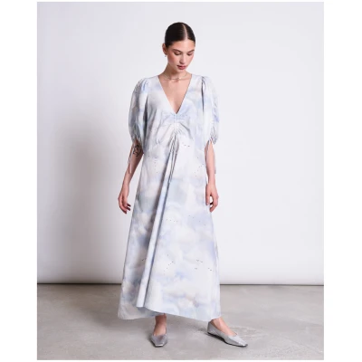 JAN 'N JUNE Damen vegan Maxikleid Dans Cloud Print