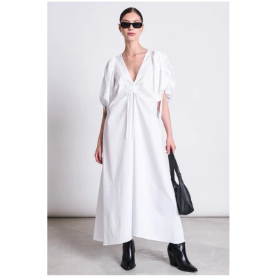 JAN 'N JUNE Damen vegan Maxikleid Dans Weiß