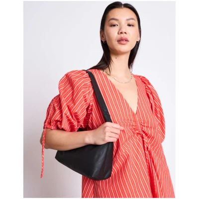 JAN 'N JUNE Damen vegan Maxikleid Kirschrot Und Weiß Gestreift