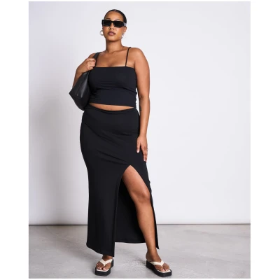 JAN 'N JUNE Damen vegan Maxirock Lusta Schwarz
