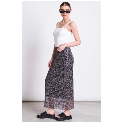JAN 'N JUNE Damen vegan Maxirock Smuk Leo Print