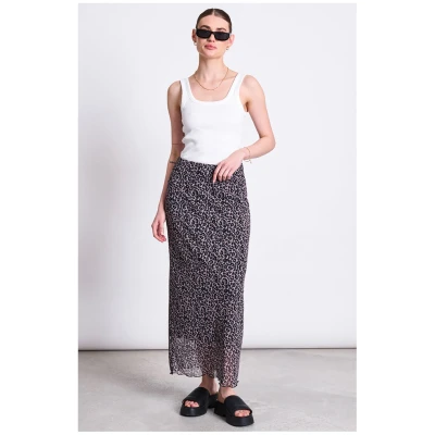 JAN 'N JUNE Damen vegan Maxirock Smuk Leo Print