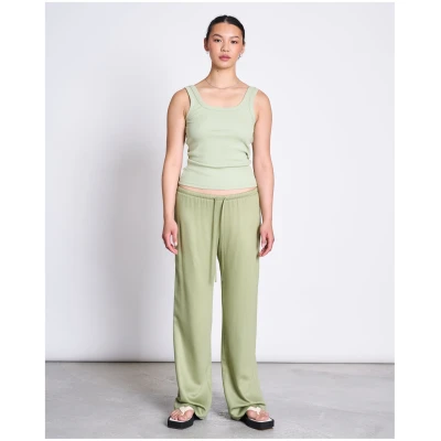 JAN 'N JUNE Damen vegan Mid Rise Loose Pants Strath Pale Olive