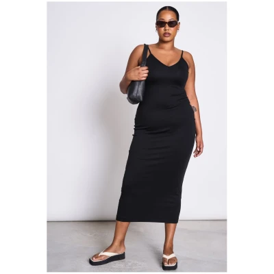 JAN 'N JUNE Damen vegan Midikleid Melvaig Schwarz