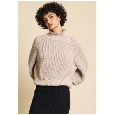 JAN 'N JUNE Damen vegan Pullover Ola Elfenbein
