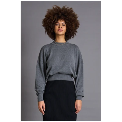JAN 'N JUNE Damen vegan Pullover Yin Dunkelgrau