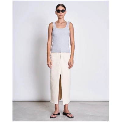 JAN 'N JUNE Damen vegan Rib Top Talli Talli Hellgrau