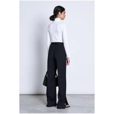 JAN 'N JUNE Damen vegan Schlitzhose Douro Schwarz