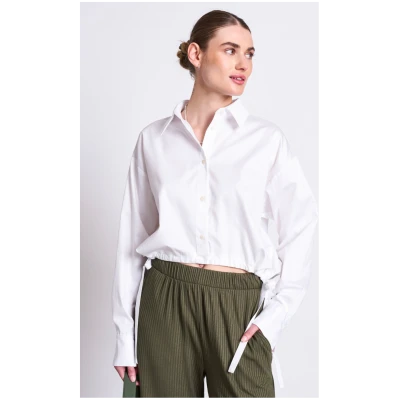 JAN 'N JUNE Damen vegan Shirt Drawstring Isted Weiß